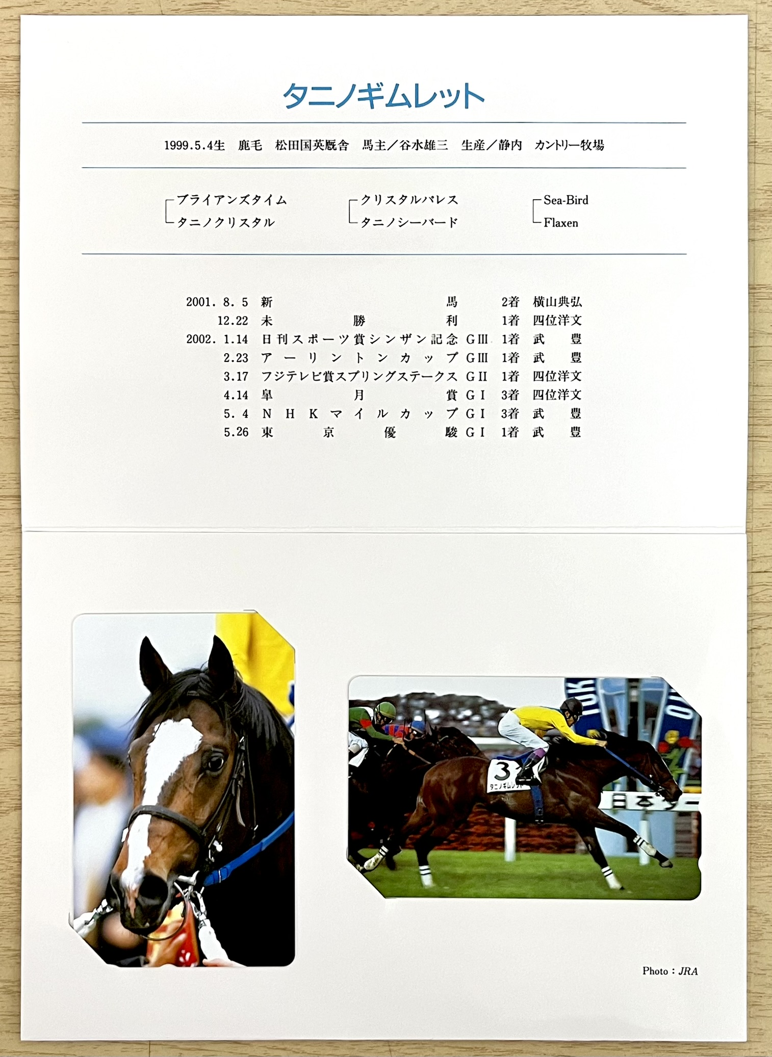 PRC Forever (引退記念) テレカセット タニノギムレット 白台紙