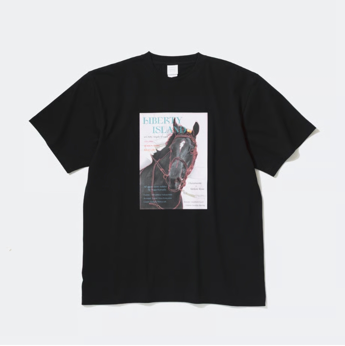 リバティアイランド グラフィカルTシャツ Aタイプ ブラック Lサイズ